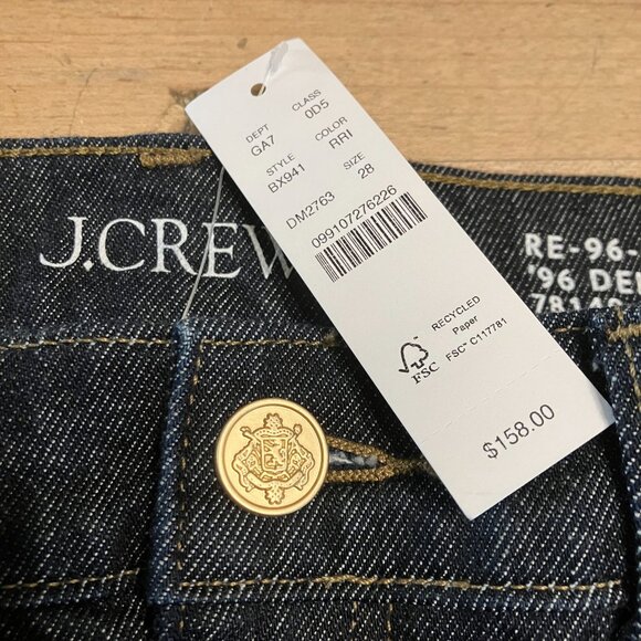 J.Crew Womens '96 Dark Denim Sailor Wide Leg Trouser Jeans Size 28 Blue AN NWT - Picture 5 of 12